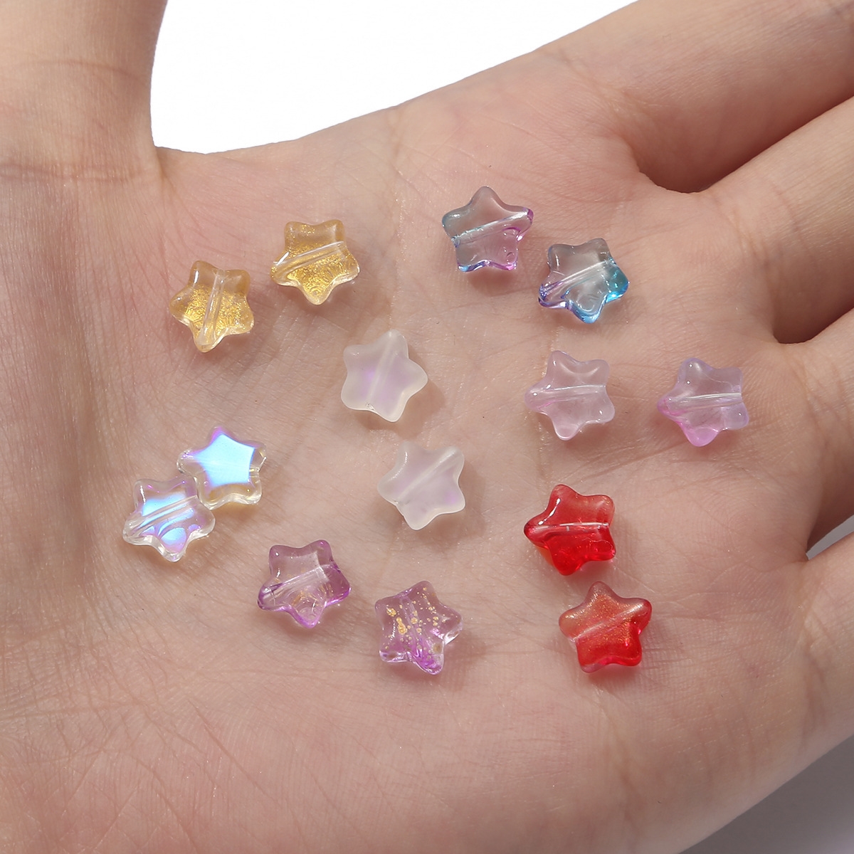 古风撒金箔玻璃五角星手工diy自