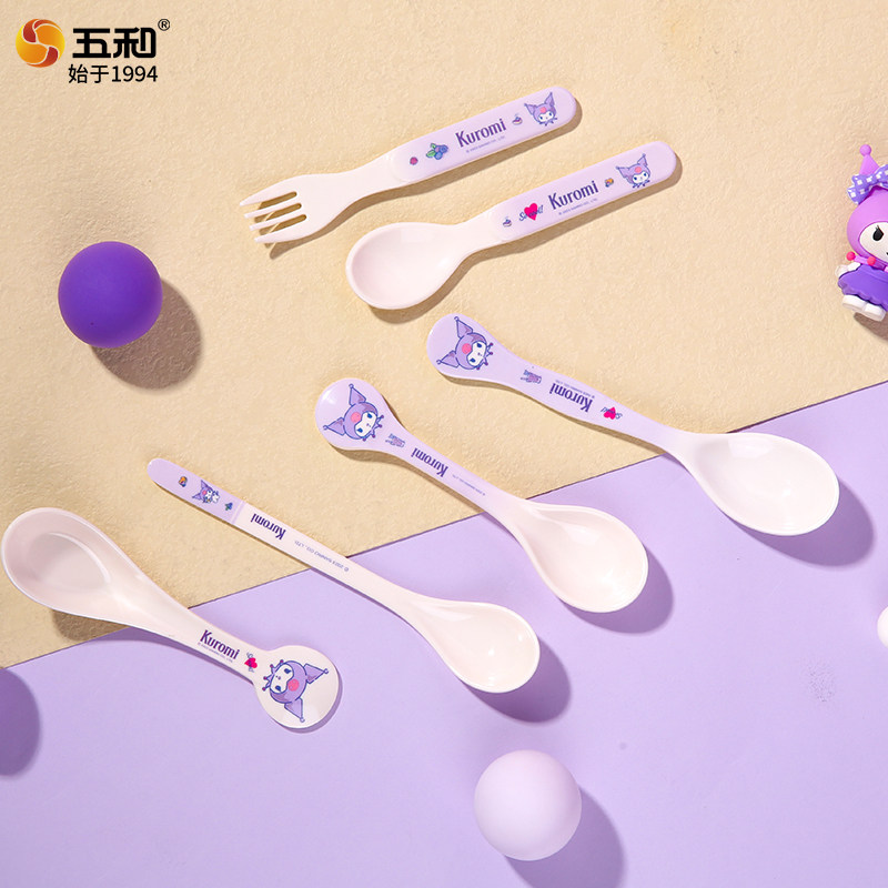 五和库洛米儿童勺子宝宝餐具婴儿专用辅食勺密胺卡通吃饭勺子长柄,婴童用品,儿童勺,淘宝优惠券,粉丝福利购,淘宝优惠卷