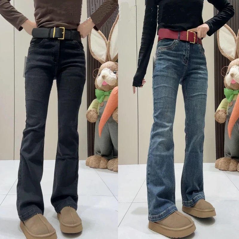 2025春季新款大码女装弹力窄版微喇牛仔裤梨形身材显瘦马蹄拖地裤,女装/女士精品,大码裤装,淘宝优惠券,粉丝福利购,淘宝优惠卷