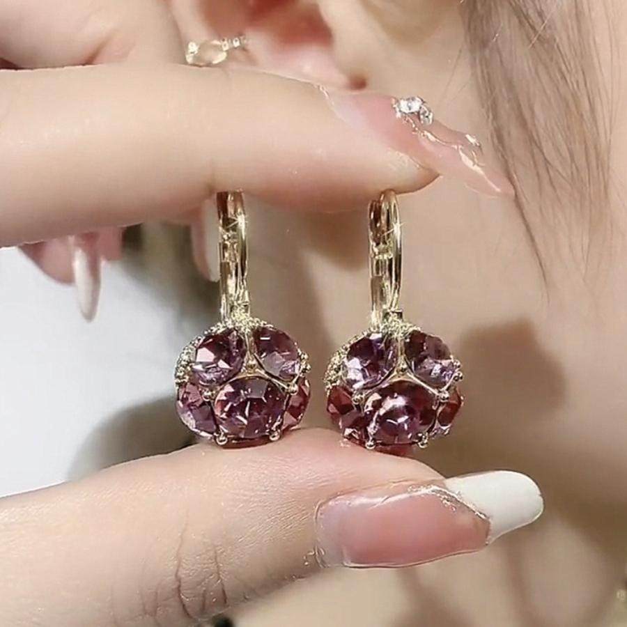 【一折专区】奥特莱斯清仓紫闪钻球球耳环outlets女饰|金属结构件,金属材料及制品,金属结构件,淘宝优惠券,粉丝福利购,淘宝优惠卷