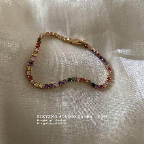 【一折专区】奥特莱斯清仓轻奢复古彩钻手链outlets女|金属结构件