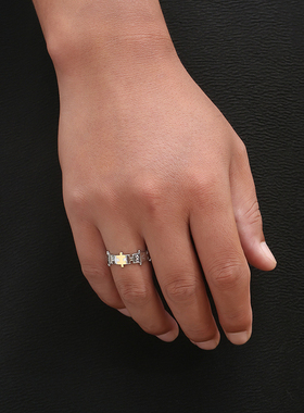 原创通用钛钢日韩潮流拼图戒指