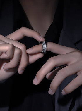 原创通用钛钢原创设计潮流戒指