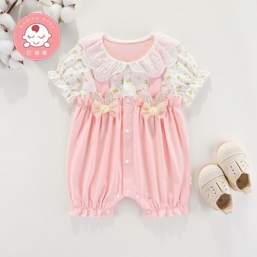 婴儿衣服夏装女宝宝哈衣爬服薄款