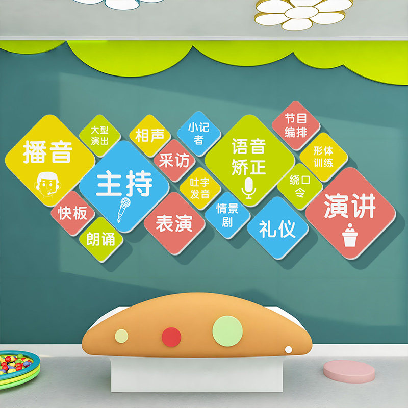 主持演讲机构训练表演立体墙贴