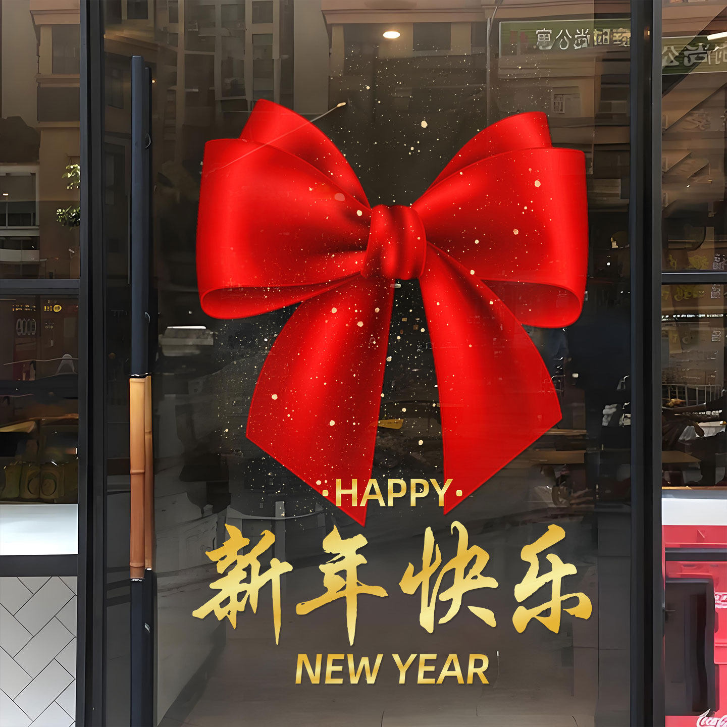 小红书推荐新年大蝴蝶结静电贴