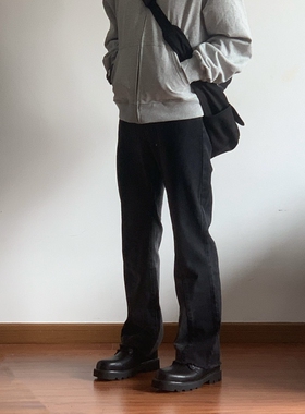 X1617 clean fit美式复古显瘦微喇牛仔裤高街水洗做旧直筒长裤