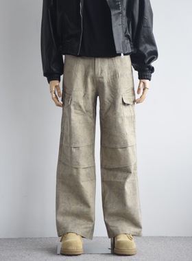 X1617 美式新款cleanfit直筒宽松工装裤大理石设计伞兵休闲裤C723