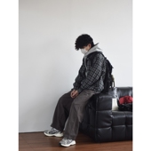 翻领宽松学院风衬衣休闲时尚 上新格子衬衫 百搭外套 春秋新款 X1617