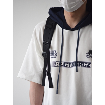 X1617个性连帽套头运动短袖T恤