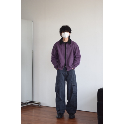 X1617春秋冬短款显高夹克工装服