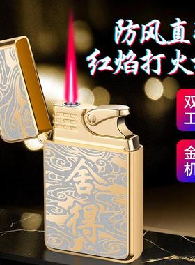 AB863金属创意充气防风打火机抖音网红红色火焰个性潮男送男友礼