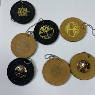 大黄靴子高帮鞋皮标吊牌小饰品真皮挂件