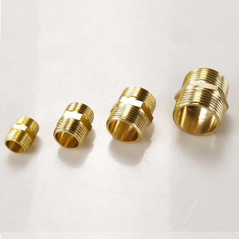 纯黄铜对丝双外丝接头螺纹直接1分2分3分4分6分1寸转Y接头水管配