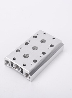 汇流板3V200 电磁阀汇流板3V4V200M底座阀座2Q位-20位垫片螺丝配