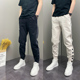 潮流韩版 青年男士 宽松哈伦束脚刺绣纽扣设计修身 春秋季 休闲卫裤 子