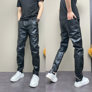 休闲皮裤 痞帅PU防风机车风青年男士 子 加绒加厚潮流韩版 2024年冬季