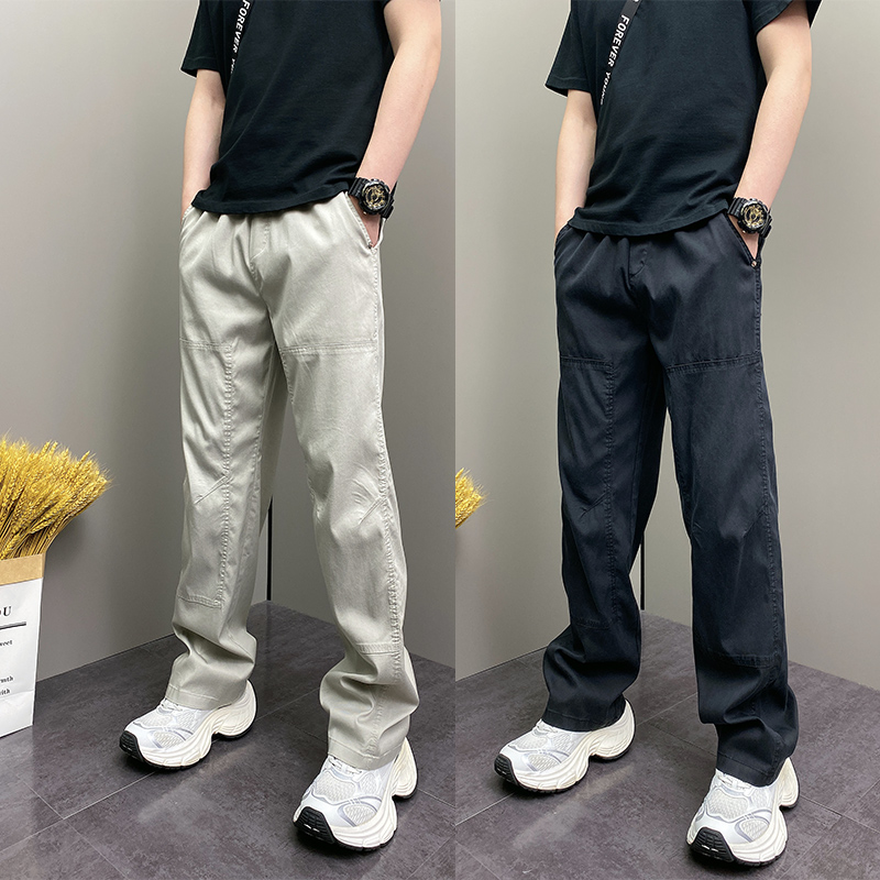 夏季潮流韩版个性拼接纯色休闲裤