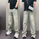 薄款 潮流韩版 做旧复古青年男士 2025年夏季 宽松哈伦休闲牛仔裤 子男