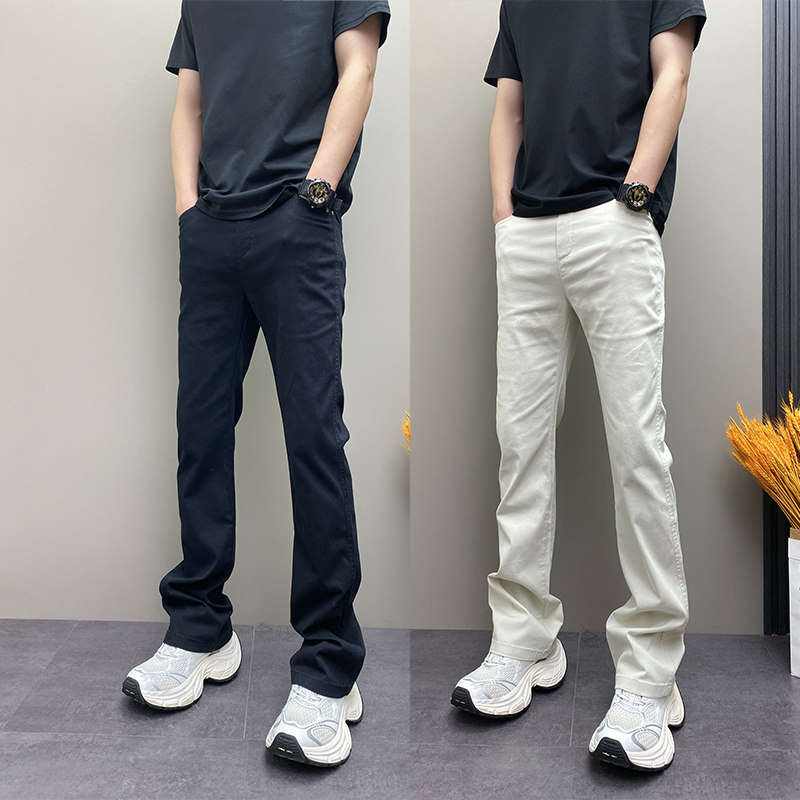 潮牌微喇牛仔裤男士2026新款夏季薄款纯色男裤直筒休闲裤子男款