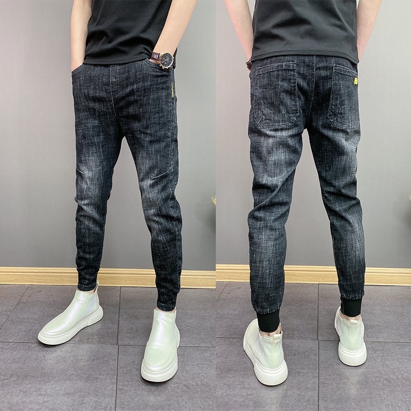 纯色痞帅潮牌休闲牛仔裤子