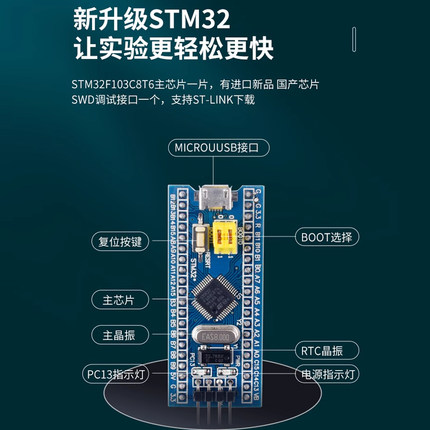 STM32F103C8T6开发板C6T6 STM32单片机最小系统实验板b站江协科技