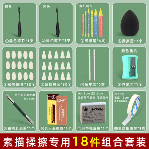 素描专用擦刀美术生专用纸擦笔纸笔揉擦笔檫刀海绵球擦笔棉擦画画