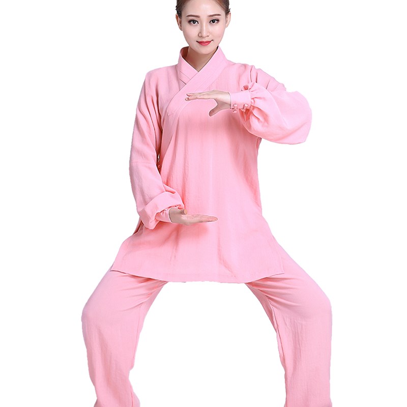 太极服武当亚麻武术表演服居士禅修服男女练功服棉麻道士服装套装