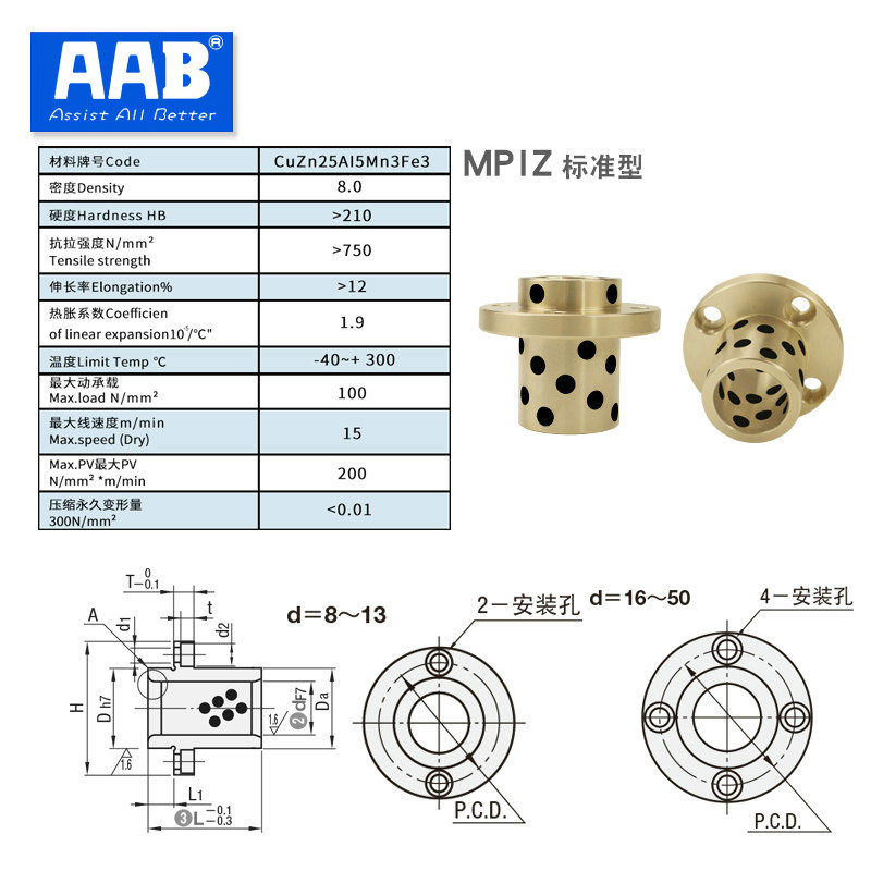 互换OFR11 MPIZ8-10-12-13-16-20高25 30 35 40 50石墨铜套嵌入式