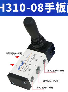 阀客气动手动阀换向阀4h210-08换向4h310控制气阀开关机械亚新款