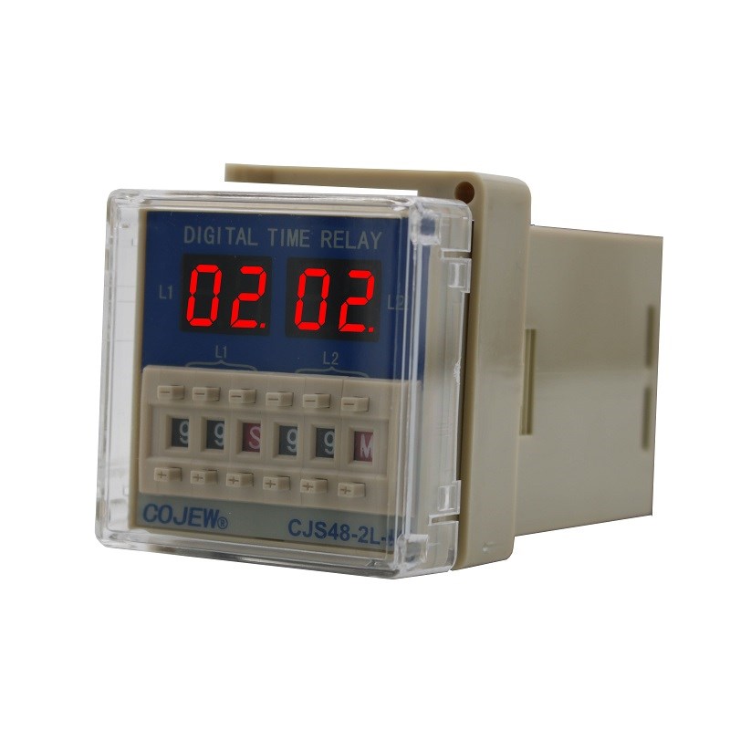 CJS48-2L-B 双路独立启动时间继电器信号触发通电延时开关计时器