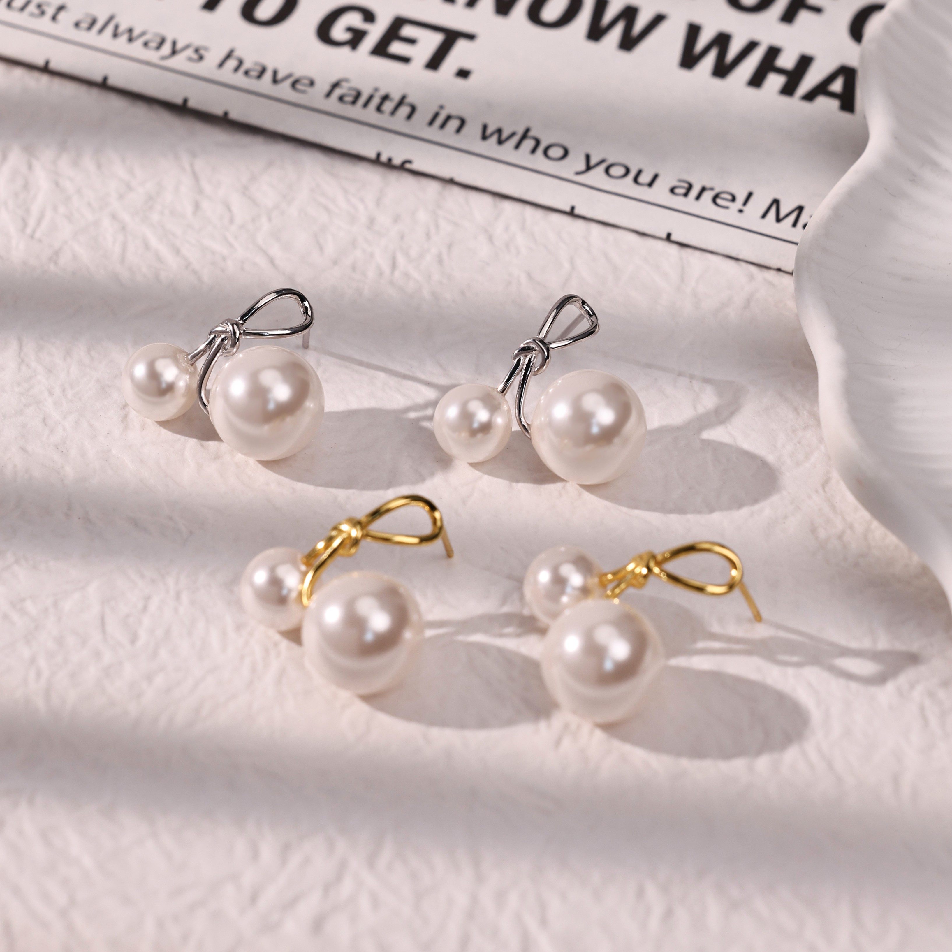 法式结绳珠珠耳钉女气质纯银耳饰小众甜美耳环,饰品/流行首饰/时尚饰品新,银饰耳饰,淘宝优惠券,粉丝福利购,淘宝优惠卷