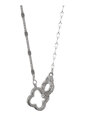 丽沁s925纯银锁骨链花朵环环相扣气质小清新简约设计感百搭项链