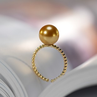 丽沁经典简约珠珠开口戒指纯银女时尚国潮高级感气质