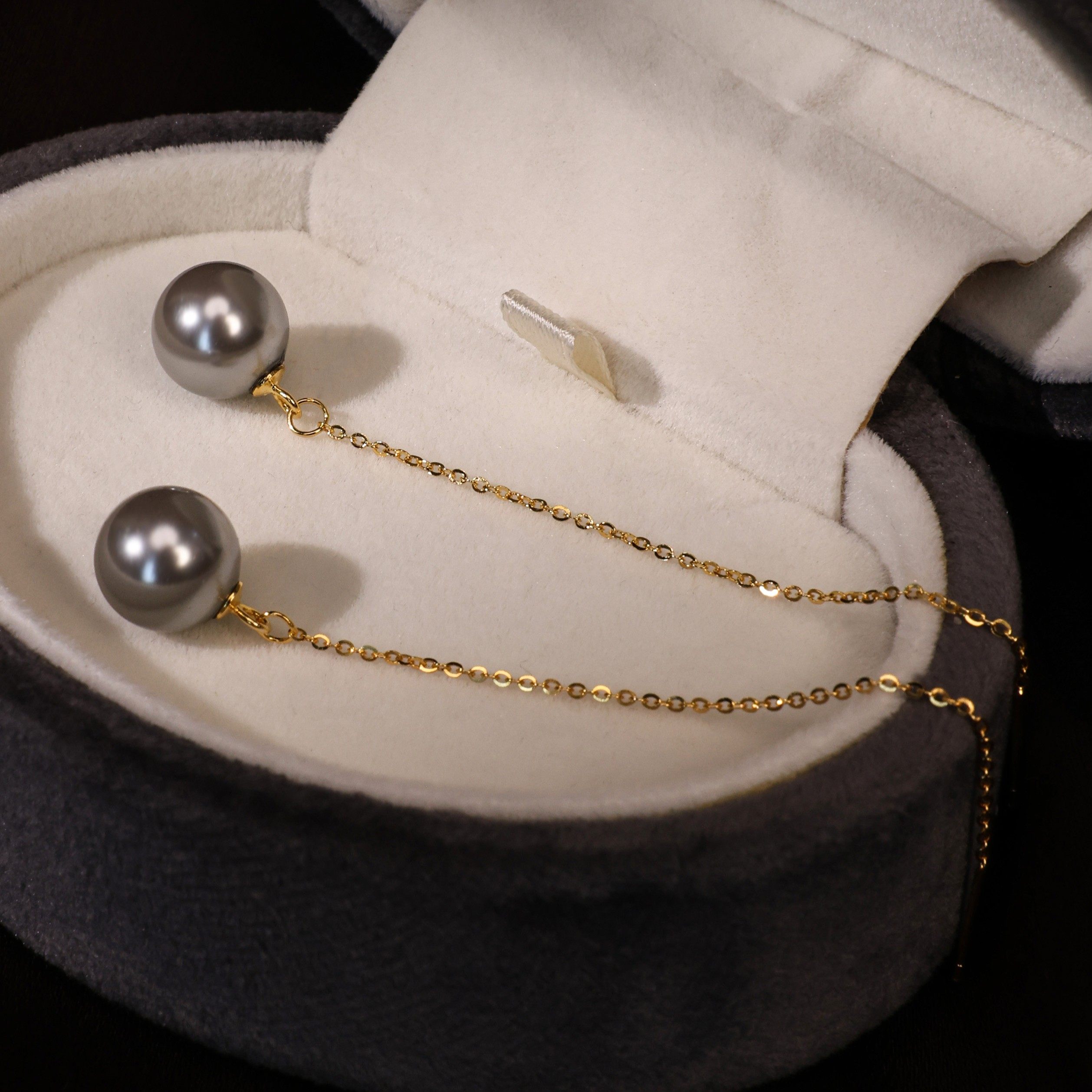 简约灰珠耳线女长款显脸小纯银耳饰气质百搭耳链,饰品/流行首饰/时尚饰品新,银饰耳饰,淘宝优惠券,粉丝福利购,淘宝优惠卷