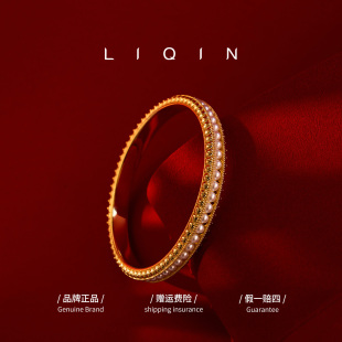 丽沁 LIQIN手镯 婉容珠珠手镯气质轻奢时尚百搭简约古法个性精致