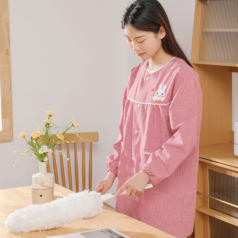 罩衣2025新款做饭围裙厨房家用长袖高颜值前开扣成人上班工作服女,家庭/个人清洁工具,围裙套装,淘宝优惠券,粉丝福利购,淘宝优惠卷