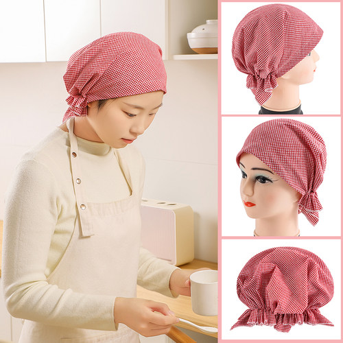 家用厨房做饭戴的帽子炒菜防油烟帽女透气发套头套帽防掉头发头巾