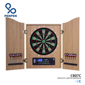 跨境喷喷PENPEN 飞镖靶 批发供应自动计分豪华电子木箱飞镖机