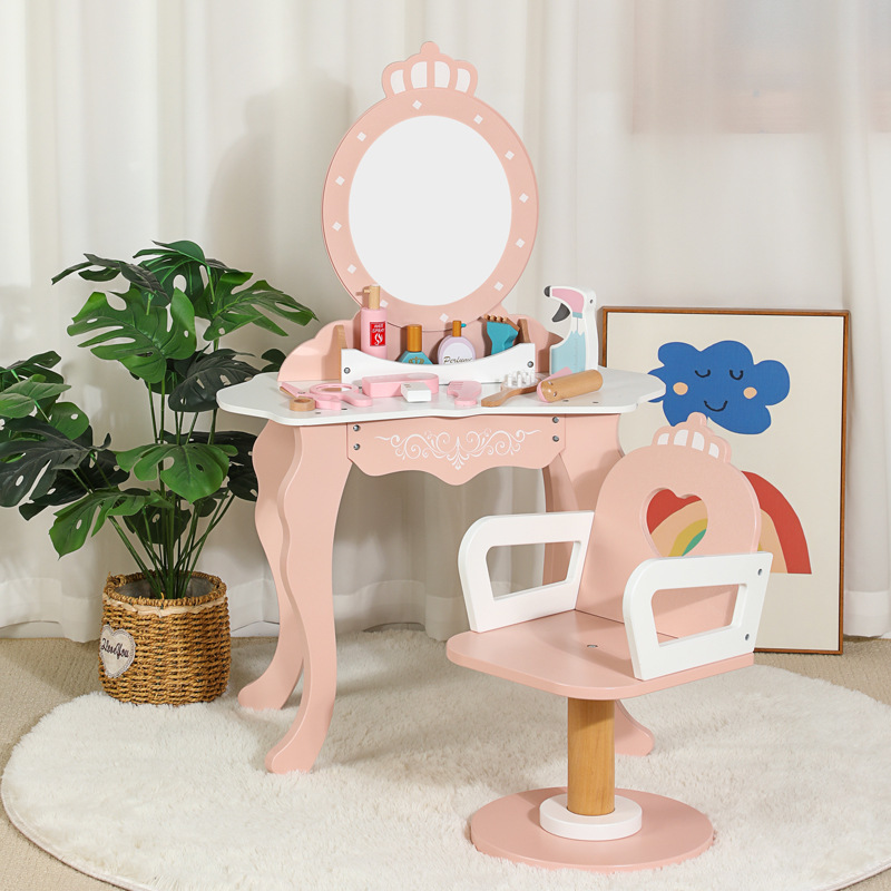 跨境北欧风公主理发店套装女孩过家家梳妆台仿真角色扮演美发
