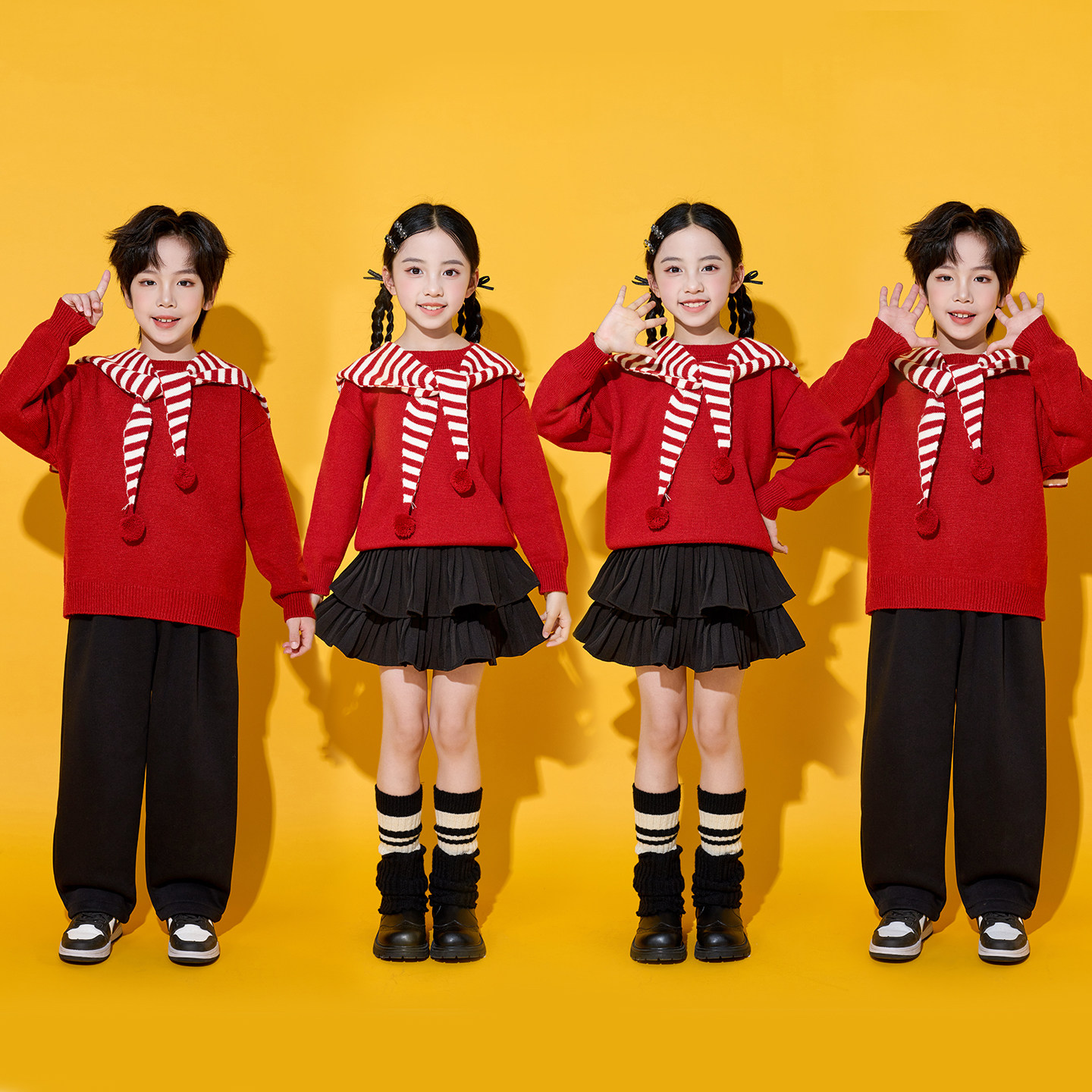 元旦儿童演出服合唱服表演服拜年服幼儿园小学生毛衣啦啦队亲子装,童装/婴儿装/亲子装,儿童演出服,淘宝优惠券,粉丝福利购,淘宝优惠卷