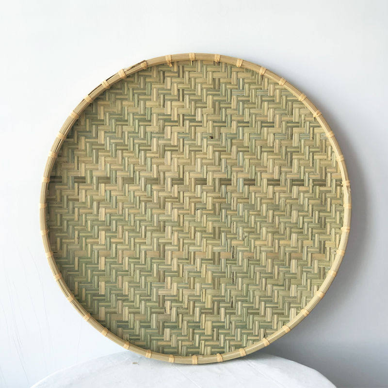 晾晒簸箕竹编竹制品农家竹匾无孔家用竹筛竹绘画装饰竹篮筲箕