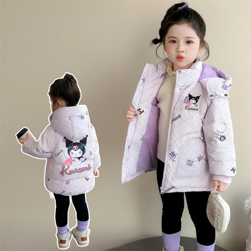三丽鸥羽绒服库诺米酷洛米骷髅米冬款儿童加绒加厚保暖棉衣不透风
