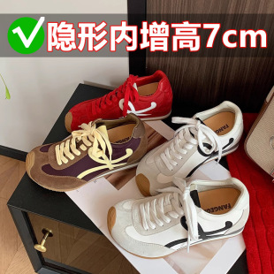 复古丑萌厚底阿甘鞋 轻松一米七 爆款 女运动休闲鞋 7cm内增高德训鞋