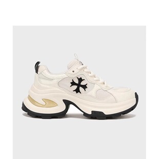 厚底老爹鞋女款2025新款夏季增高女鞋子十字花爆款休闲超火运动鞋