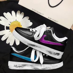 aj男鞋2024跨境新款运动鞋空军一号休闲情侣厚底百搭小白鞋板鞋男