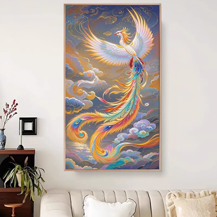 【凤凰涅槃】古风十字绣新款客厅玄关刺绣手工钻石贴画满钻5d自粘