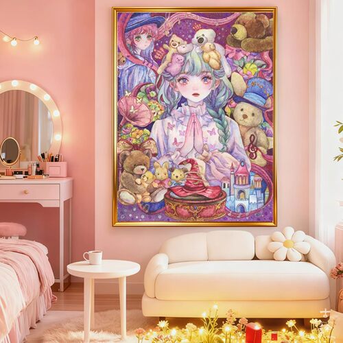 【卡通少女】高颜值十字绣2026新款满绣手工初学简单刺绣钻石贴画