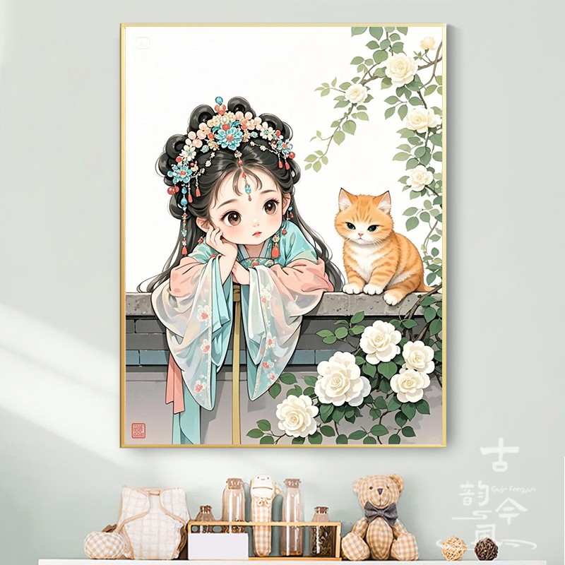 【古风少女与橘猫】十字绣2025新款线绣客厅刺绣高级感钻石画手工