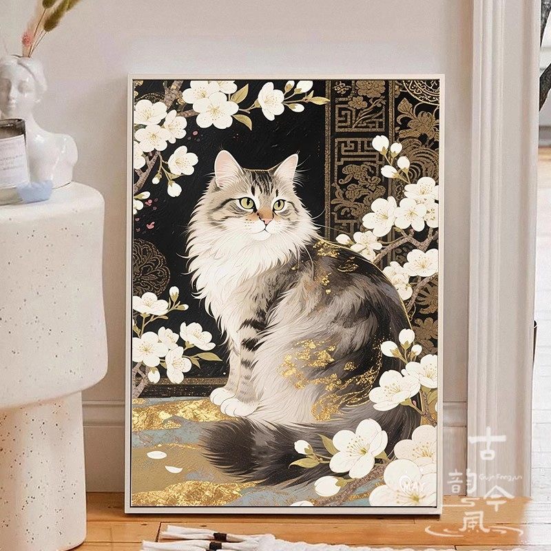 【花下猫咪】十字绣2025新款客厅线绣自己绣小件刺绣钻石画满钻5d